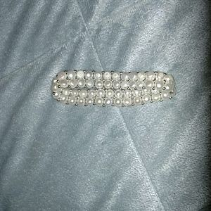 Pearl and silver bracelet